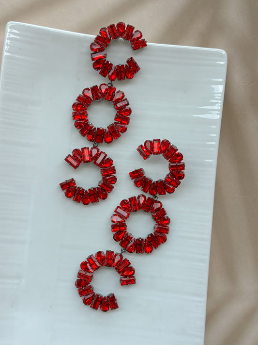 Scarlet Cascade Earrings