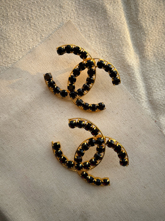 Chanel Raven Earrings