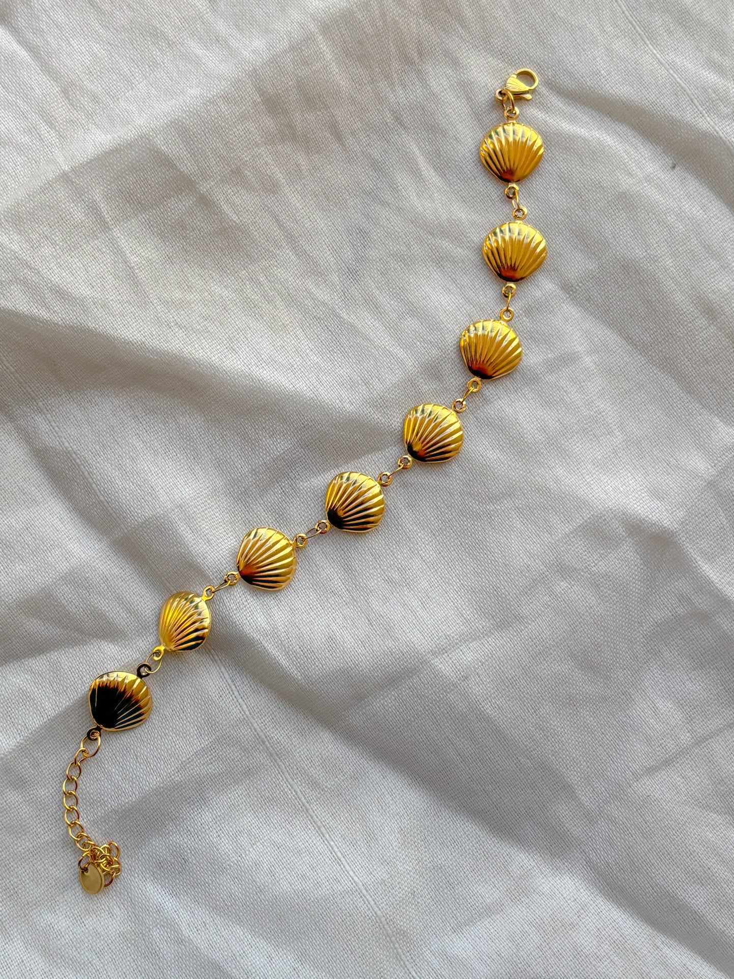Golden Seashell Charm Bracelet
