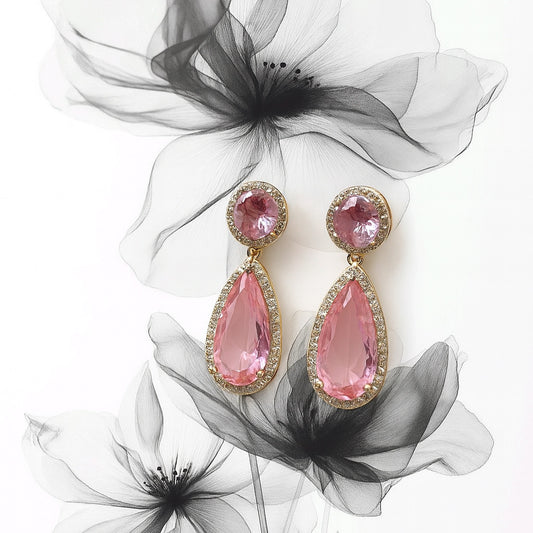 Blush Radiance Teardrop Earrings