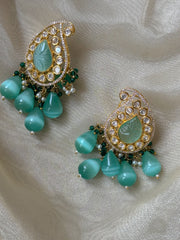 Aqua Teardrop Paisley Earrings