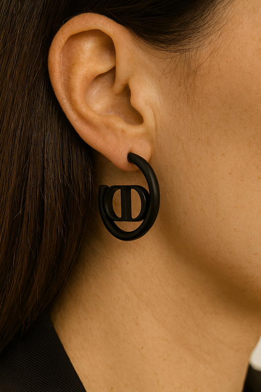 Black Hoop Earrings – Minimalist Modern