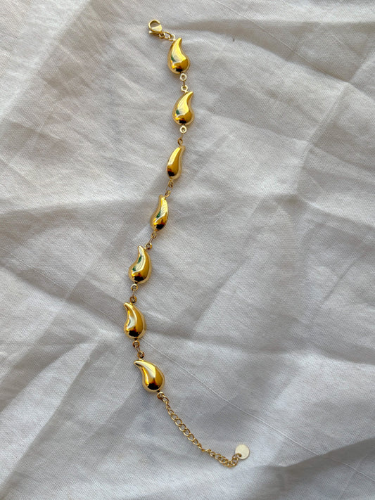 Golden Flame Drop Bracelet