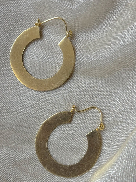 Crescent Gold Hoops