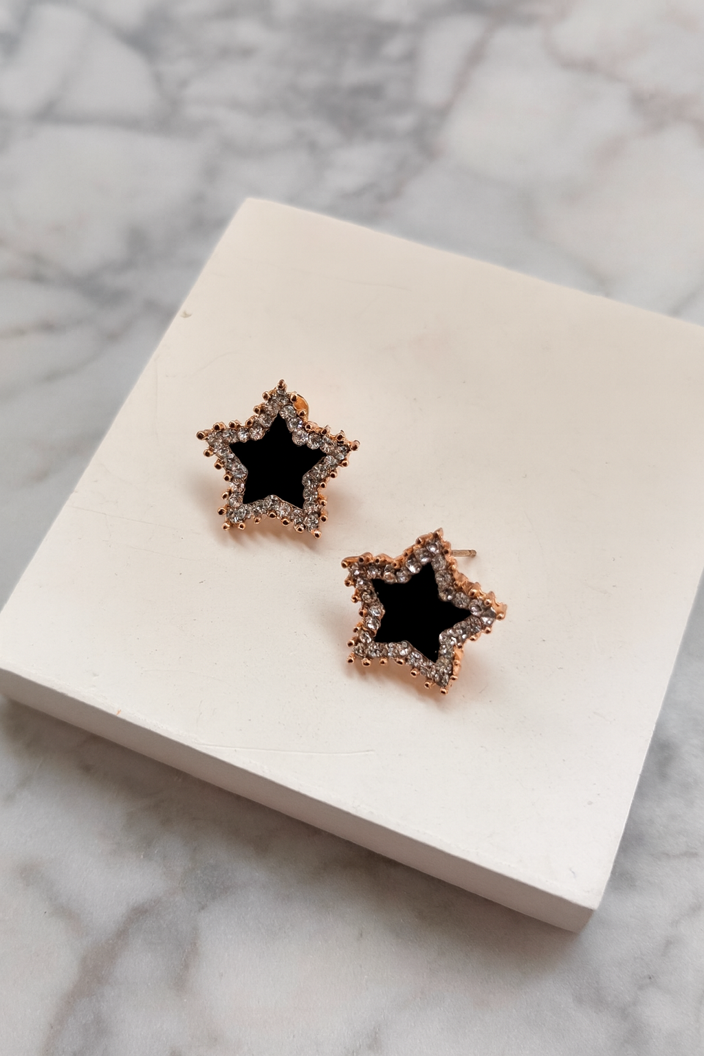 Star Earrings with Crystal Border – Glamorous Earrings