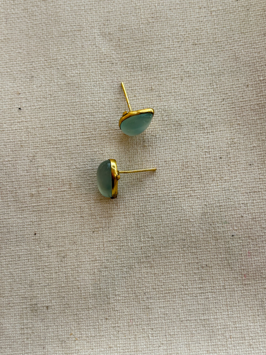 Statement Stud Natural Stone Earrings