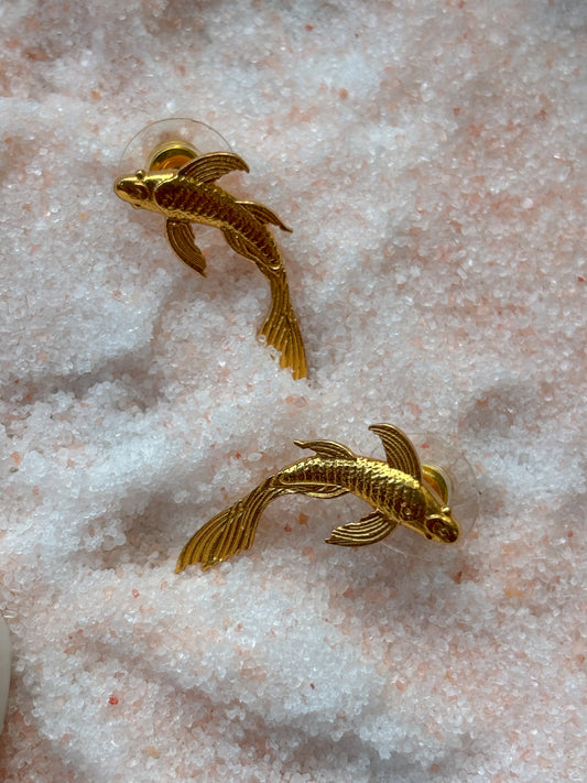 Mystic Pisces Golden Studs
