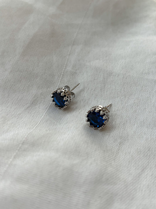 Vintage Sapphire Silver Studs