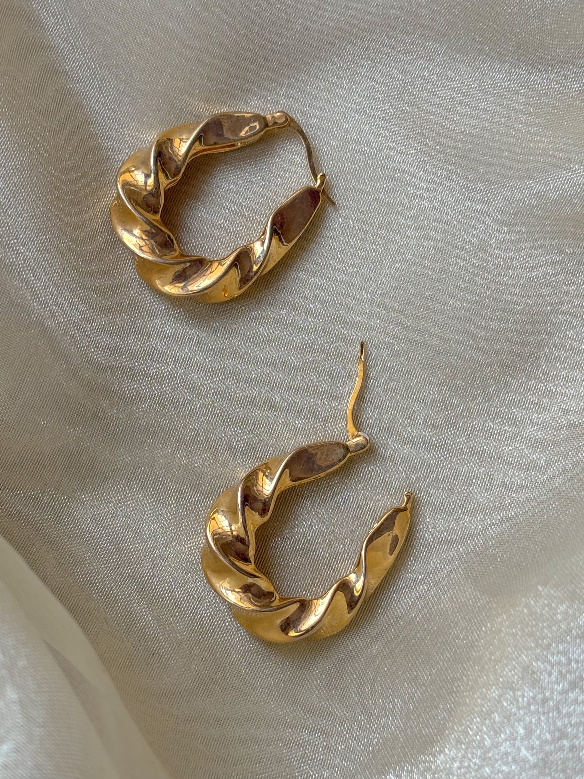 Gold Spiral Hoops