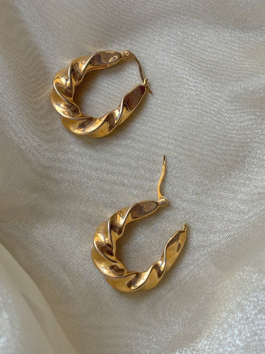 Gold Spiral Hoops