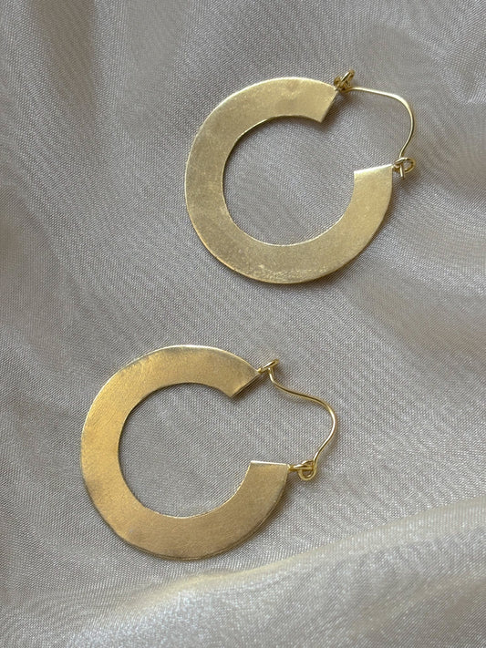 Crescent Gold Hoops