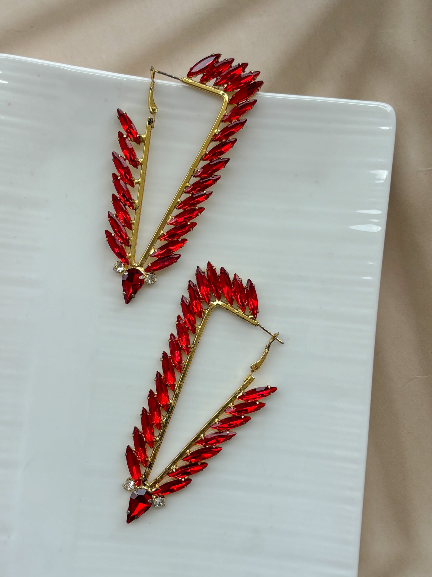 Fiery Inverted Flame Earrings