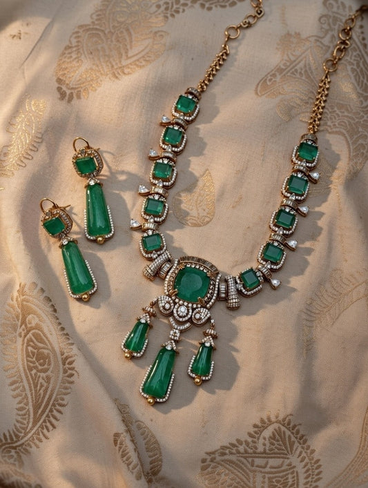 Mehfil Emerald Statement Set