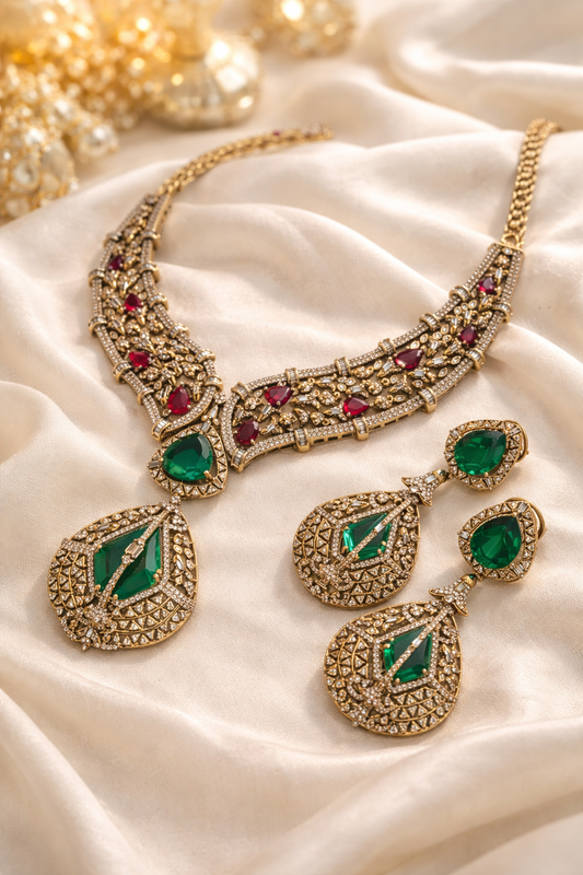 Emerald Royale Statement Set