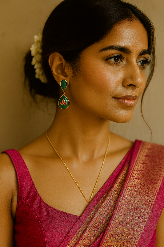 Emerald Petal Luxe Earrings