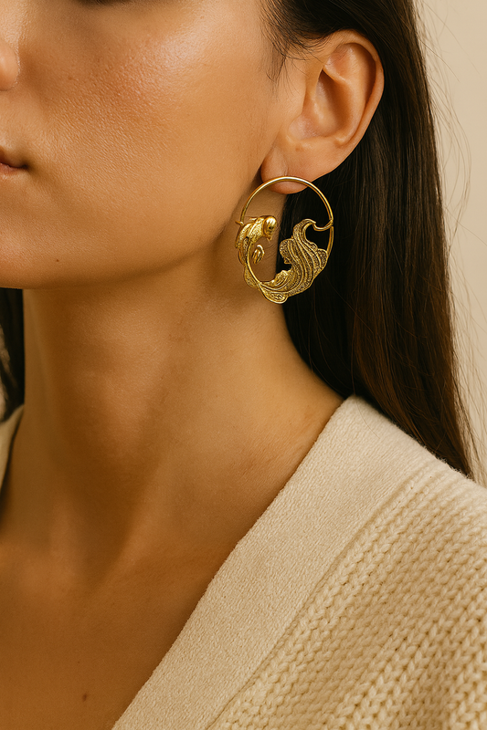 Sacred Koi Halo Earrings
