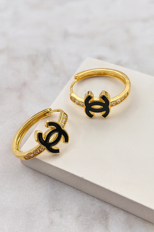 Golden Hoop Elegance – Black CC Signature Edition