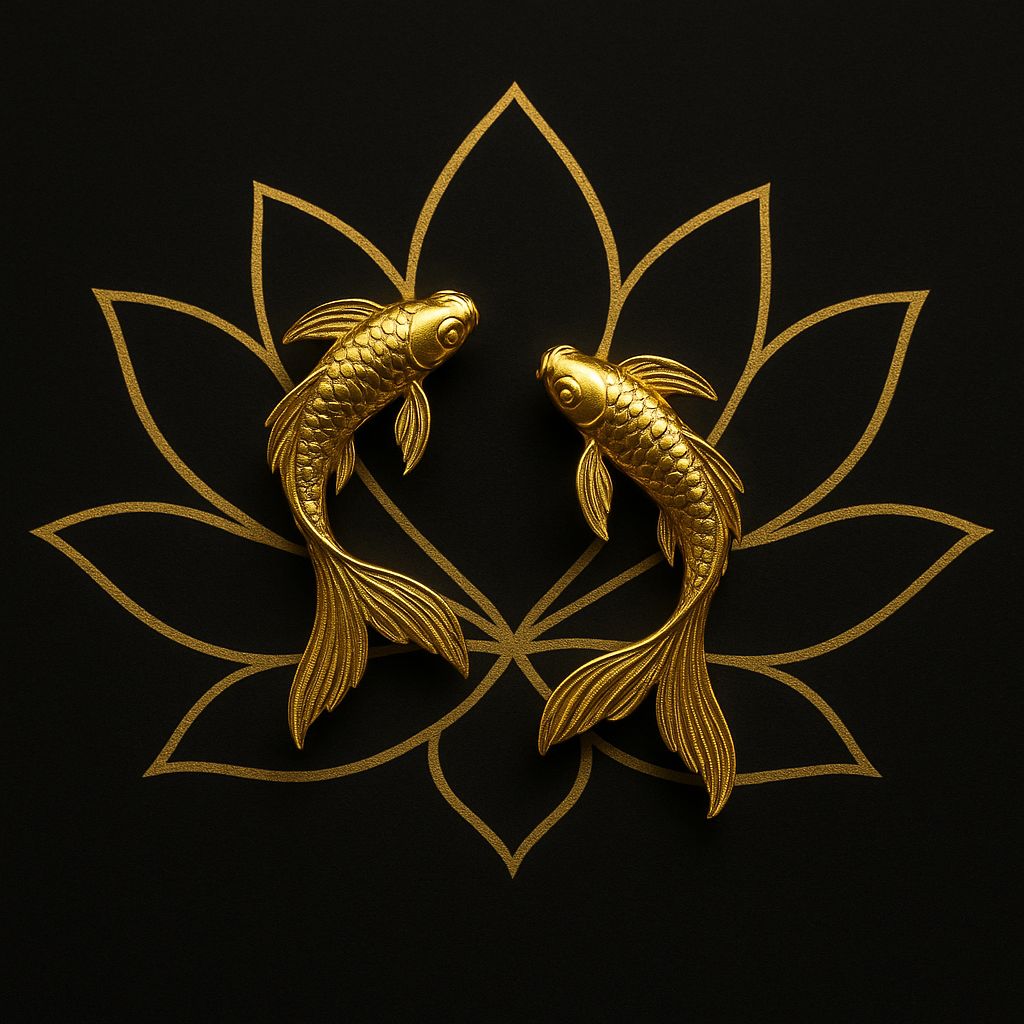 Mystic Pisces Golden Studs