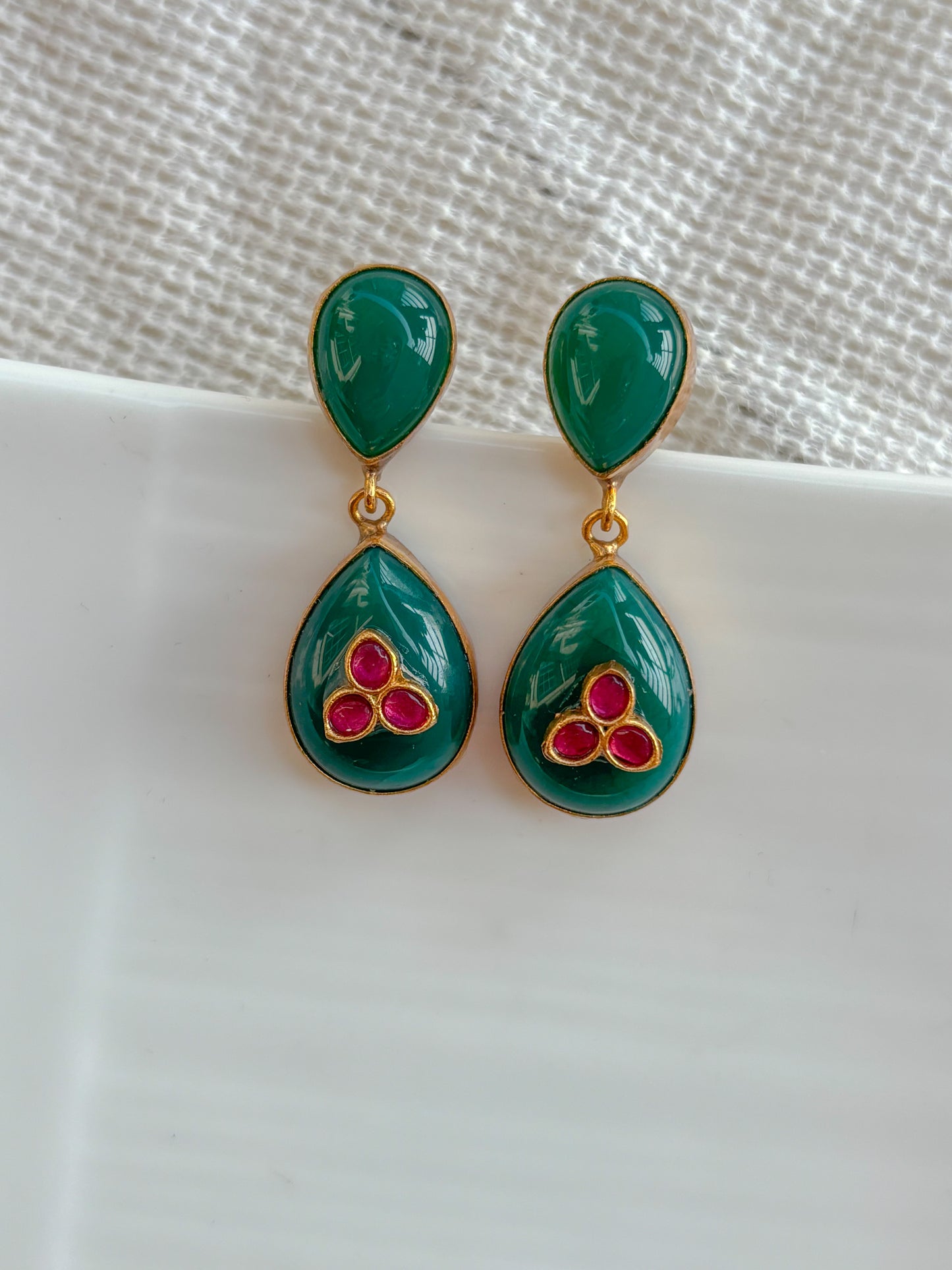 Emerald Petal Luxe Earrings