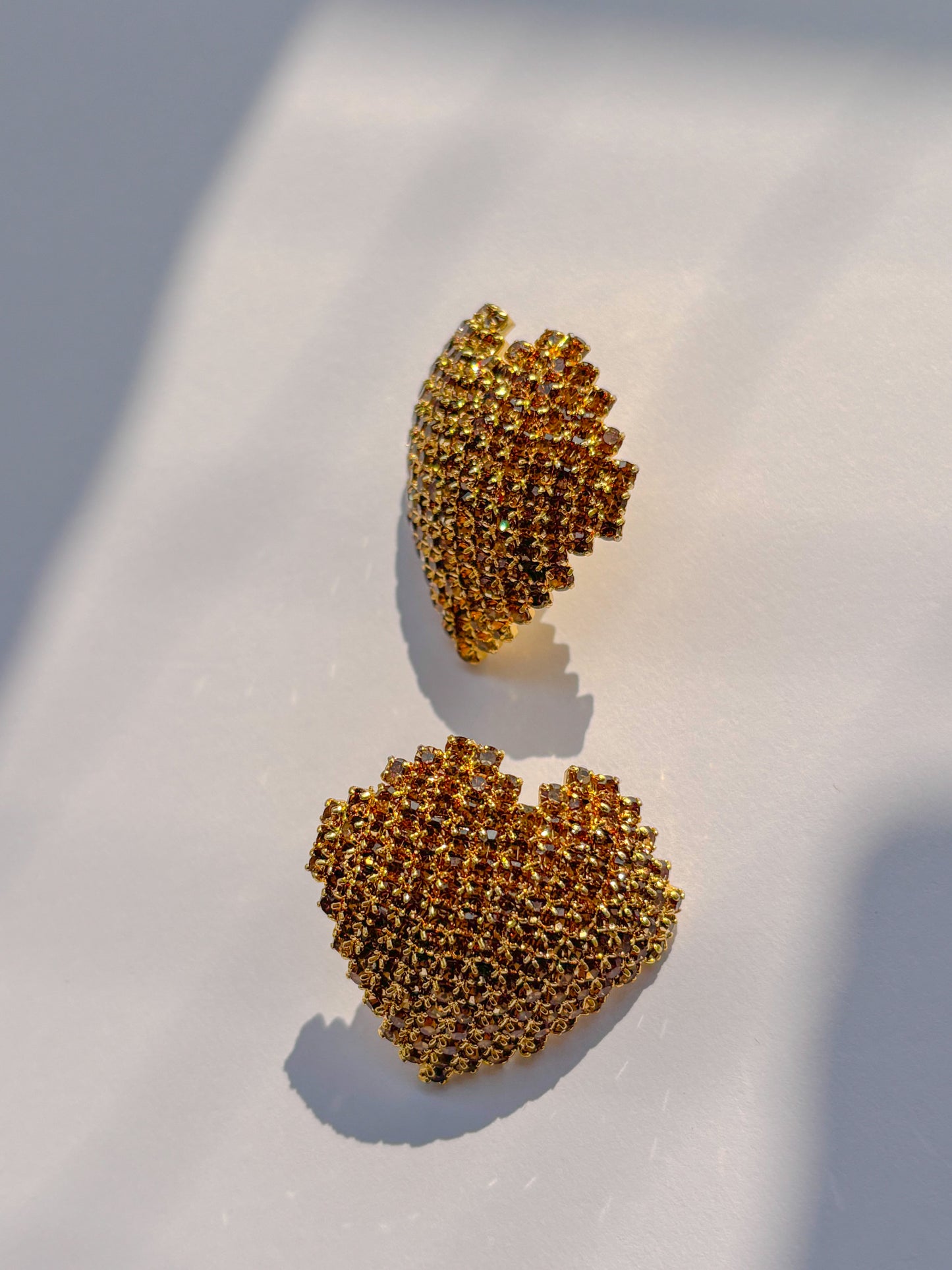 Golden Allure Heart Earrings