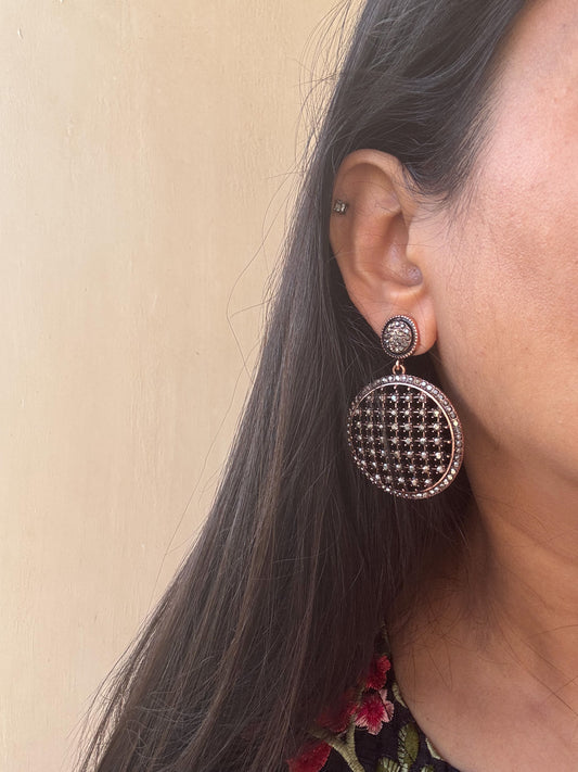 Midnight Elegance Marcasite Earrings