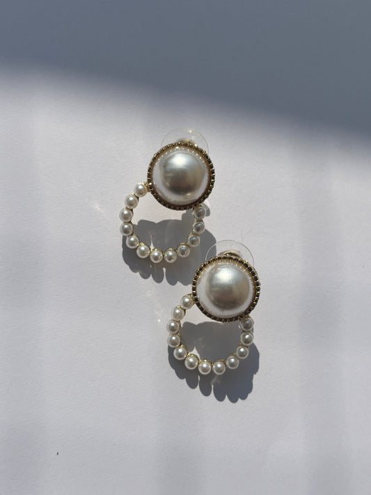 Luna Pearl Hoop Earrings