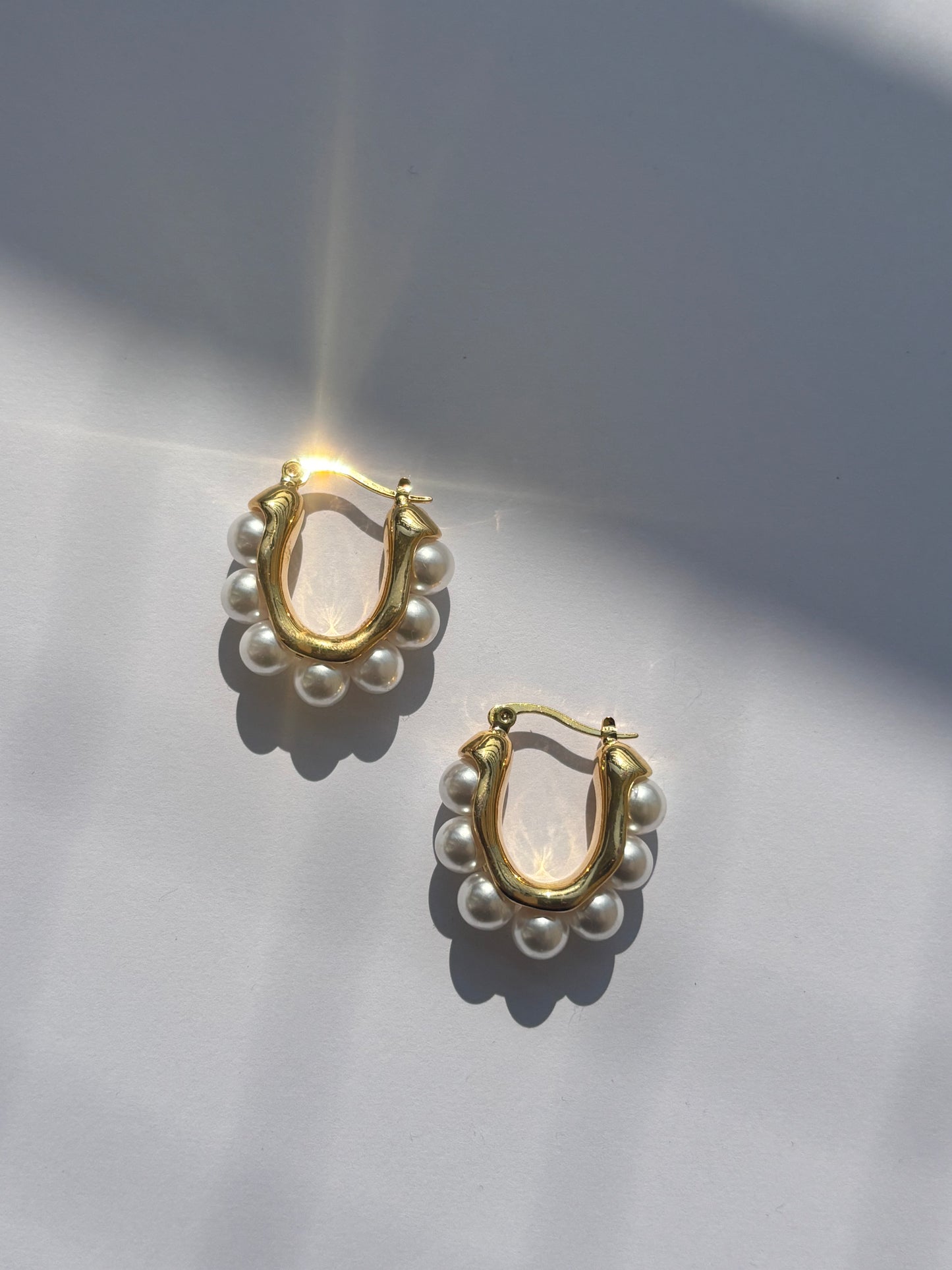 Aurora Pearl-Embellished Hoop Earrings
