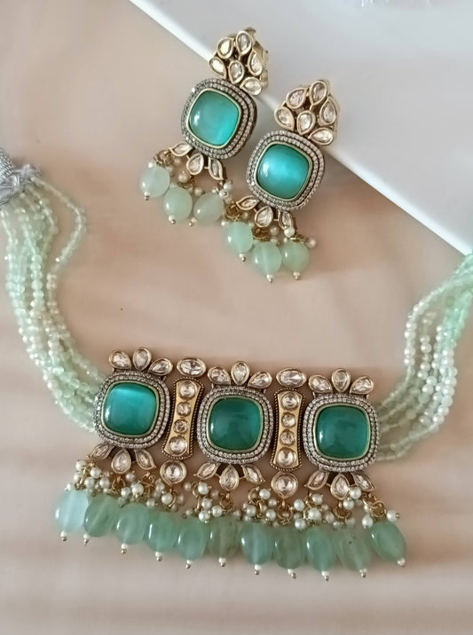 Teal Gemstone Necklace