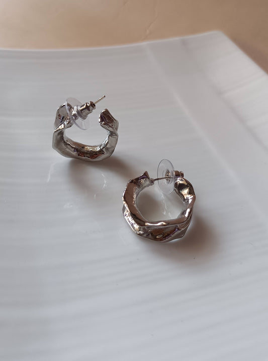 Silver Twisted Hoop