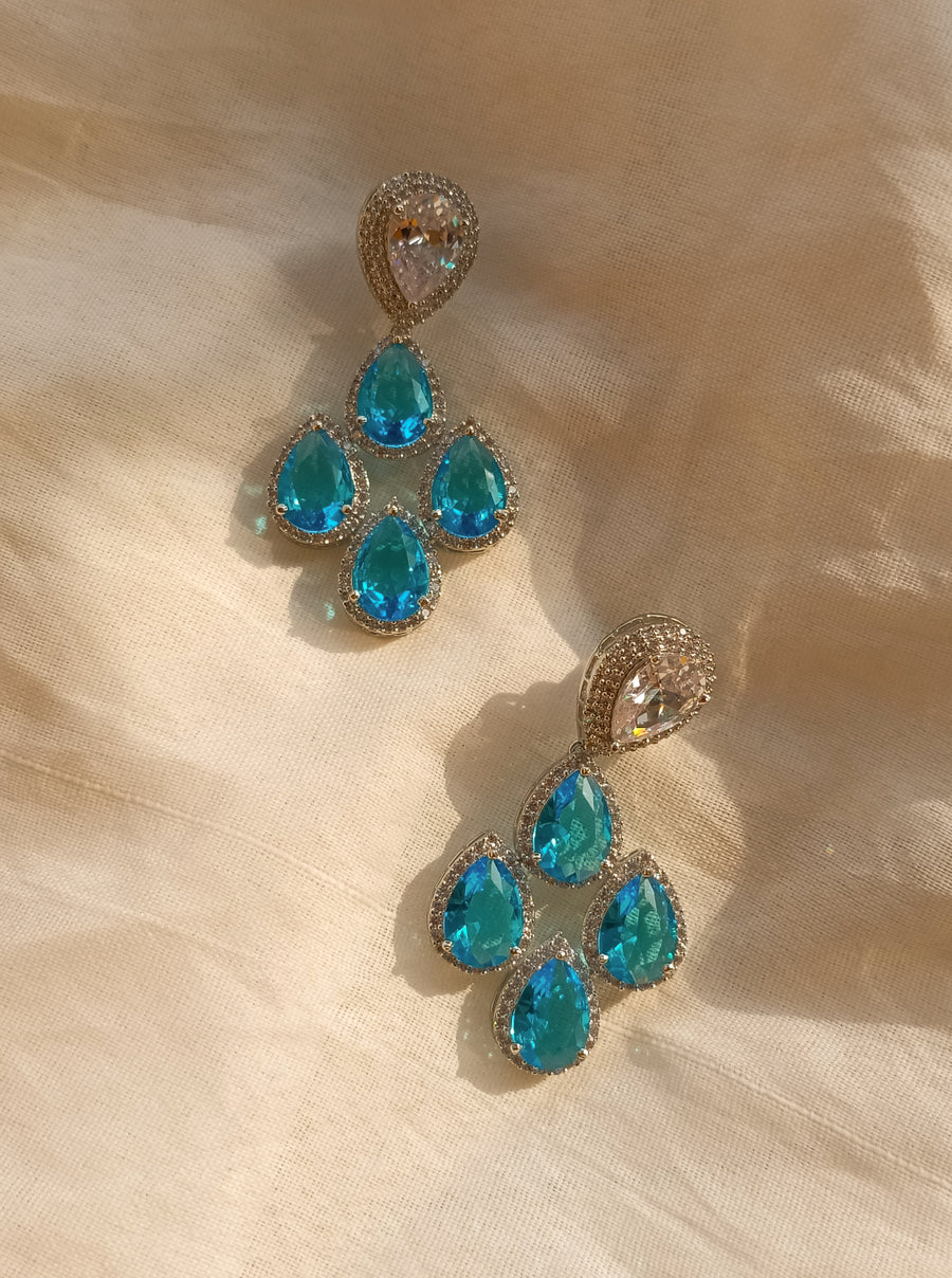 Blue Petal Ensemble Earrings