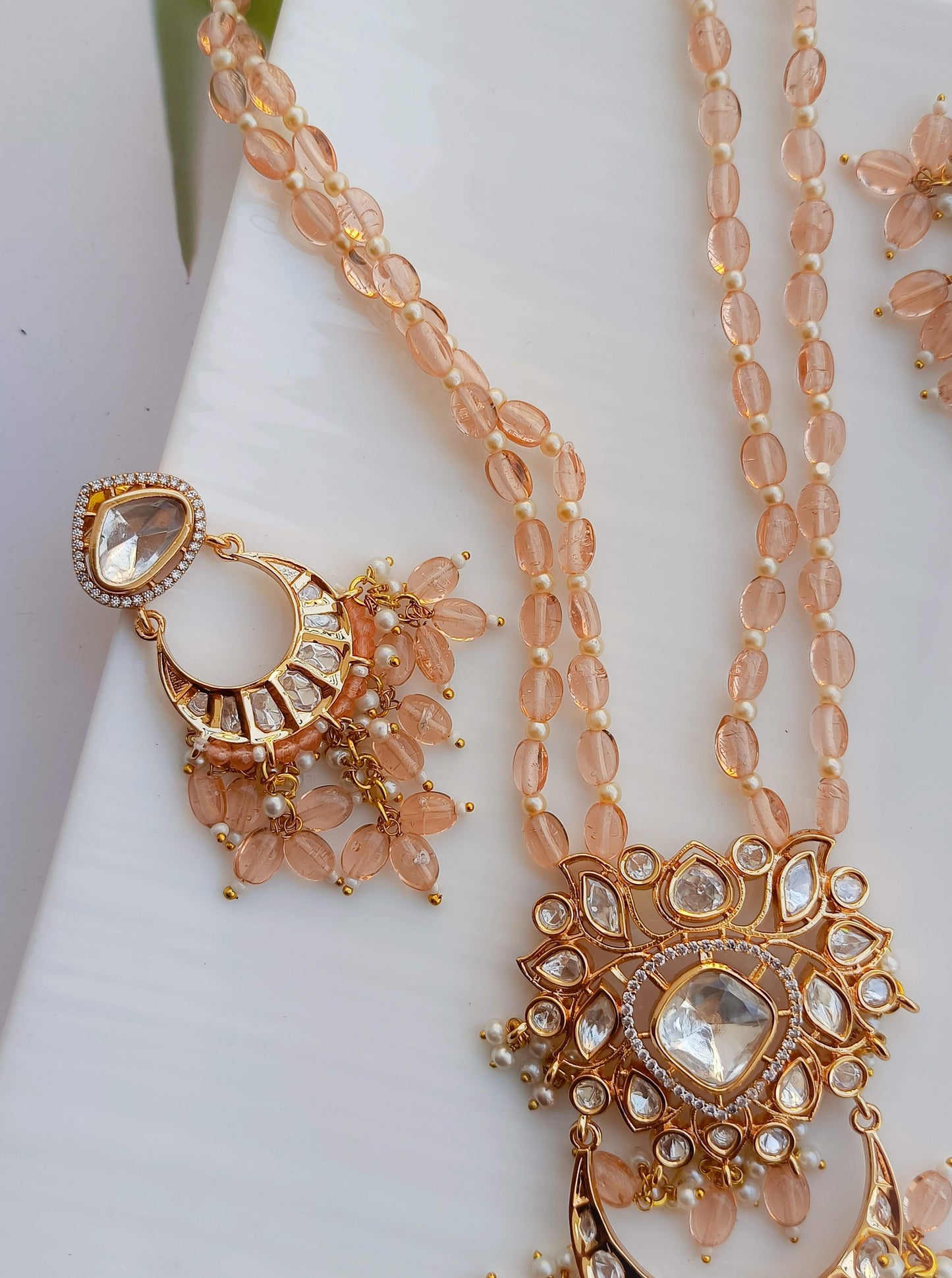 Peach Moissanite Necklace