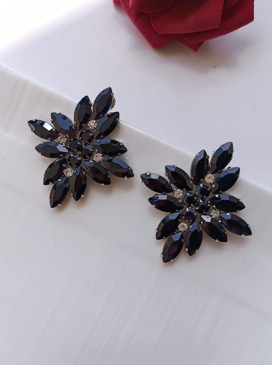 Black Nocturnal Blossom Earrings