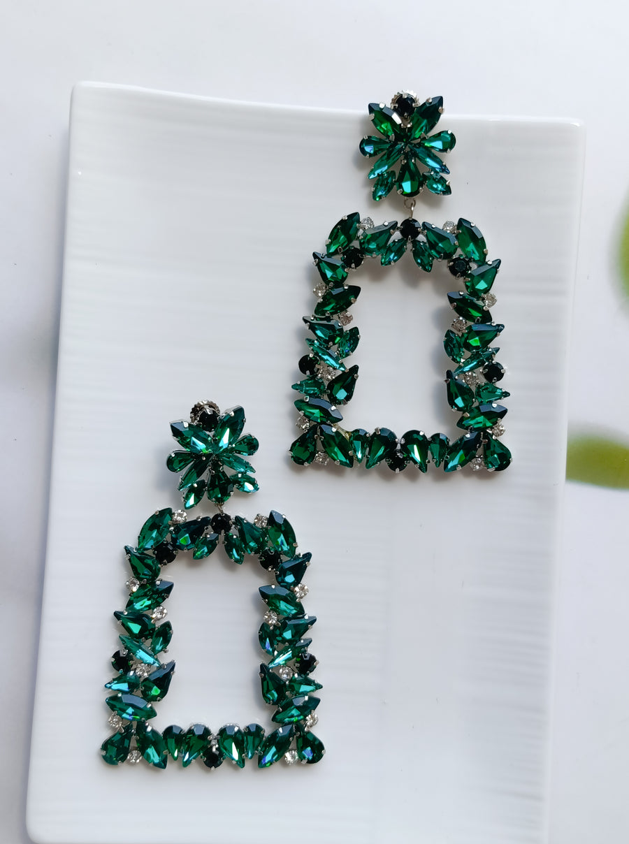 Emerald Geometry Earrings