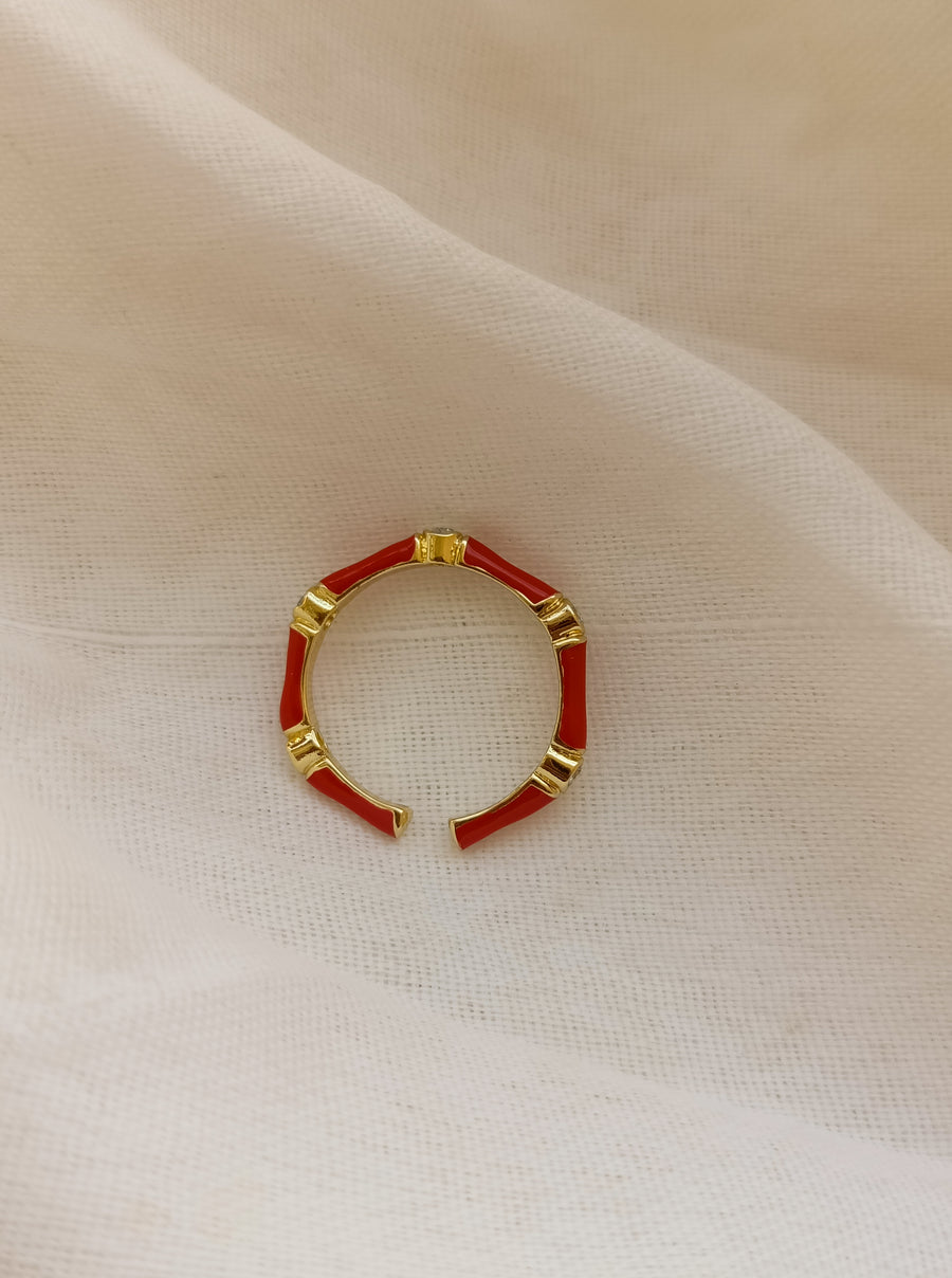 Crimson Hexagon Ring