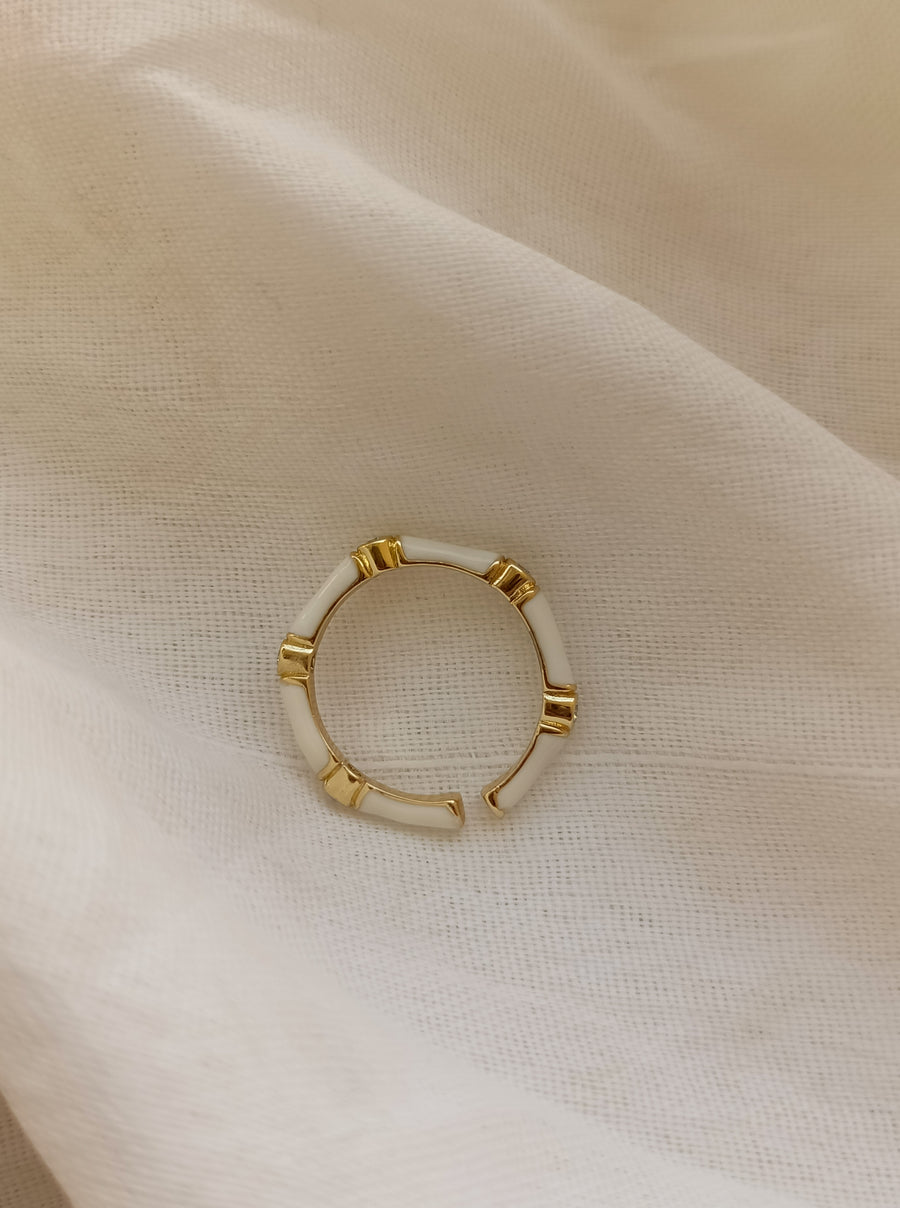 Beige Hexagon Ring
