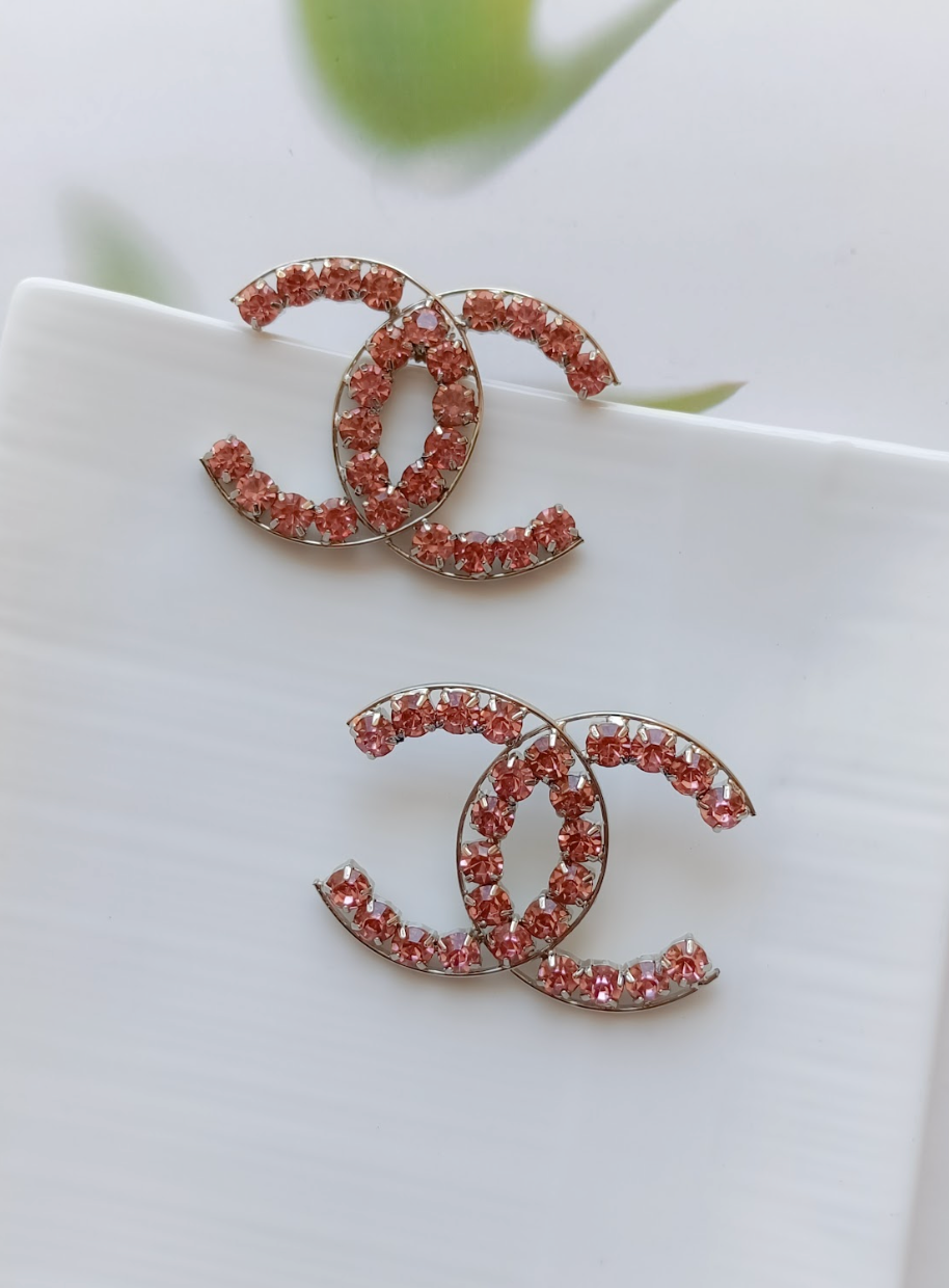 Pink Glamour Gem Earrings