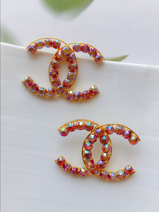 Red Glamour Gem Earrings