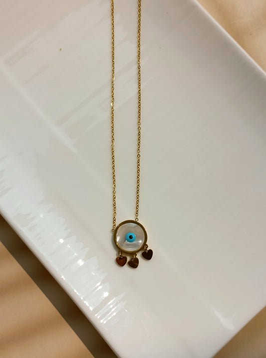 Steel Heart Trio Necklace