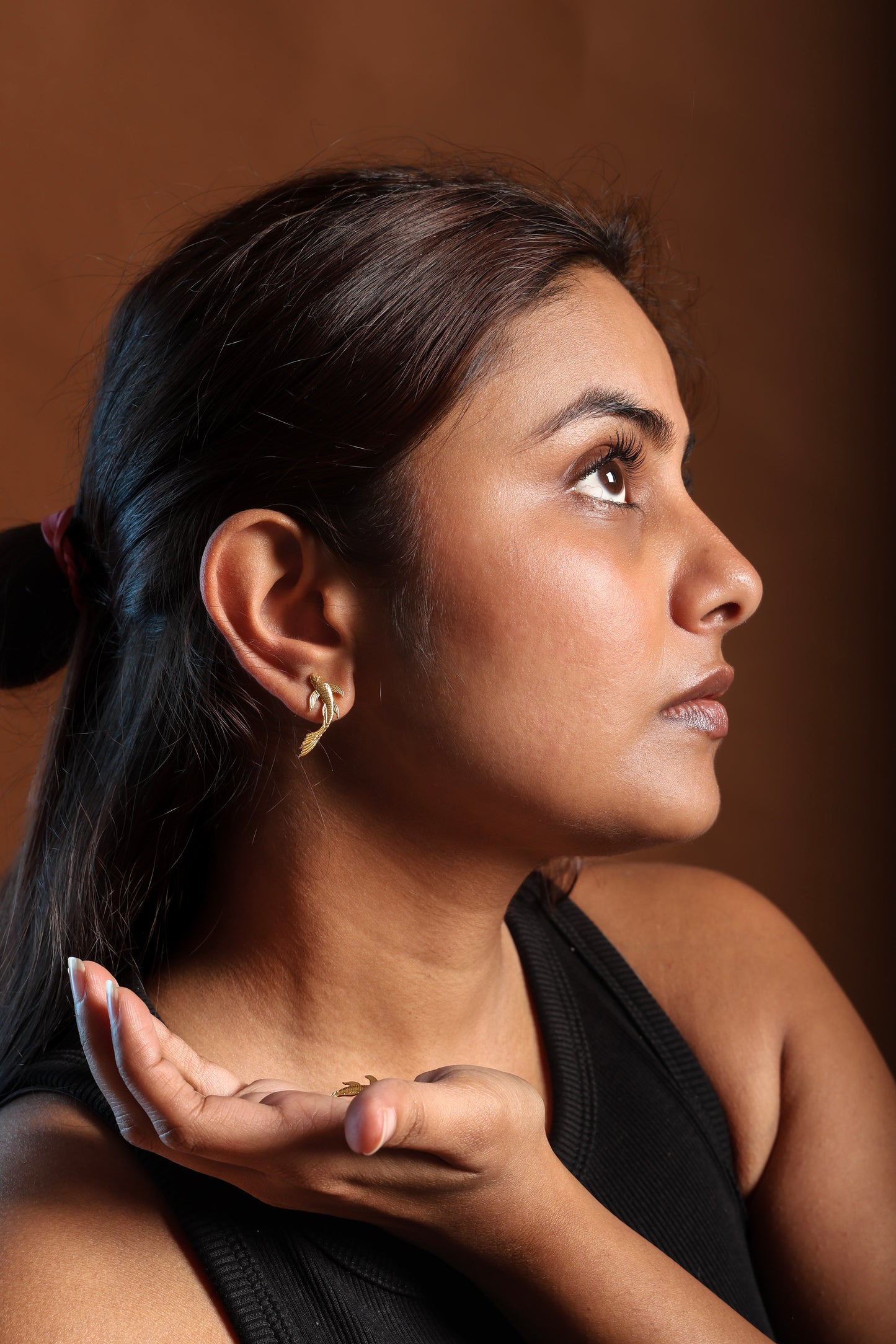 Golden Mystic Pisces Studs