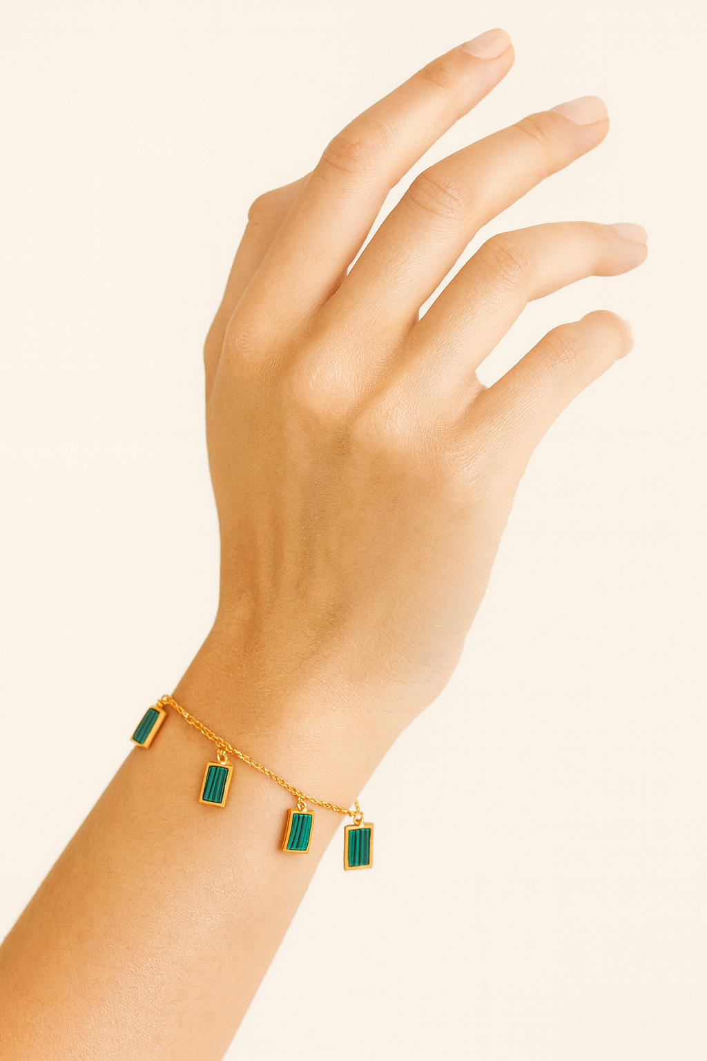 Emerald Gleam Charm Bracelet