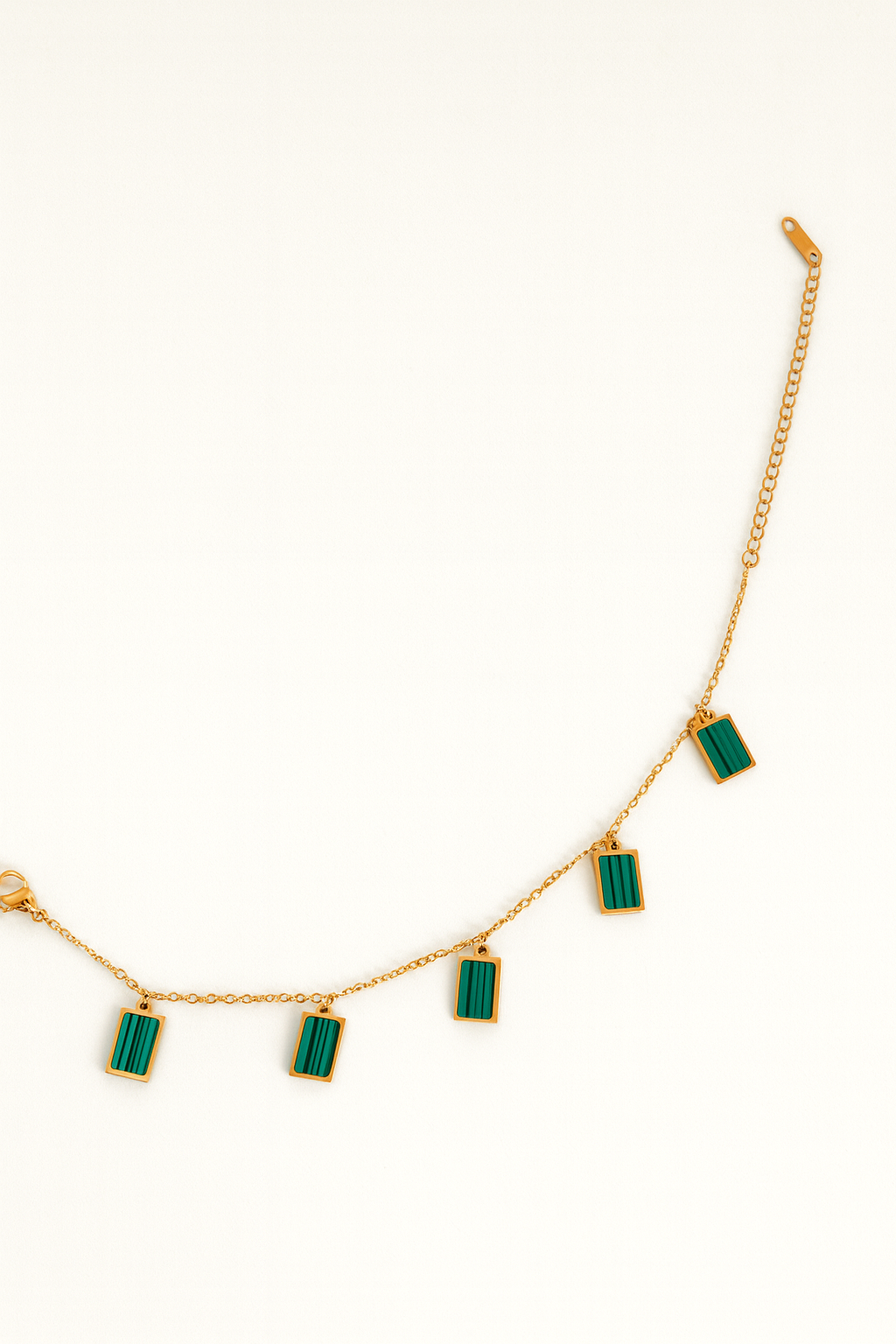 Emerald Gleam Charm Bracelet